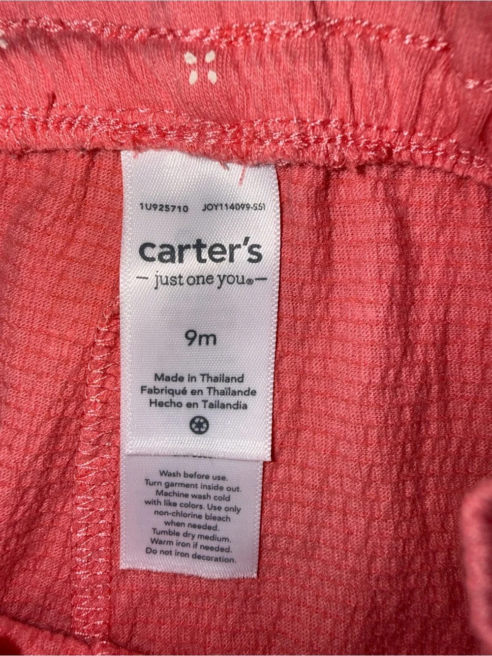 Carter's Coral Pink Baby Shorts